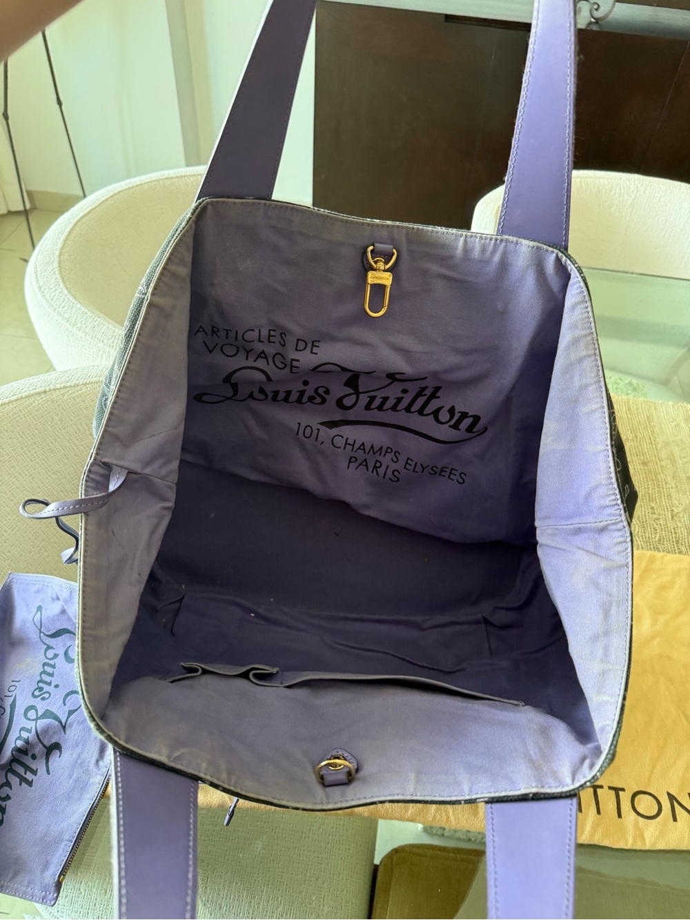 Louis Vuitton Marine Canvas Cabas Ipanema PM Bag - Picture 7 of 7